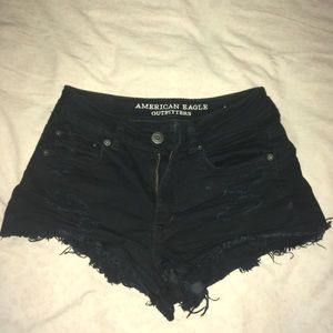 American Eagle black denim shorts (size 4)
